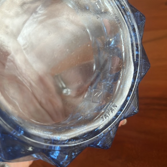 Vintage Japanese Periwinkle Glass Bowl or Ashtray - Picture 4 of 7